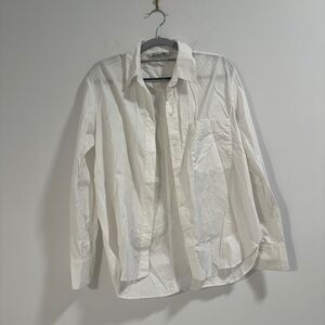 Zara White Poplin Button Down